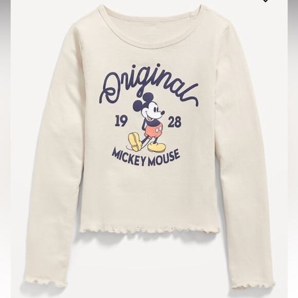 Old Navy Mickey Mouse Lettuce Edge Licensed Graphic T-Shirt - Picture 1 of 7